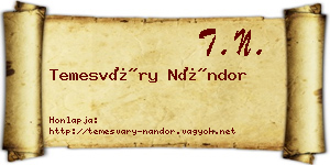 Temesváry Nándor névjegykártya